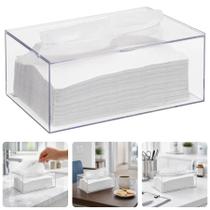 Caixa Acrílica Interfolha Porta Lenço Papel Mão Boca Transparente De Bancada Mesa
