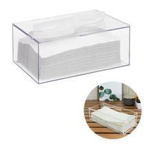 Caixa Acrílica Interfolha Porta Lenço Papel Toalha Cristal Transparente De Bancada Mesa