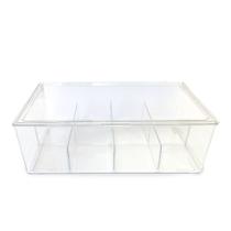 Caixa Acrílica Para Sachês Organizadora Sofisticada 8 Divisórias Transparente Acrílico