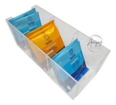 Caixa Acrílica Top Porta Saches Chá 3 Divisórias Com Tampa