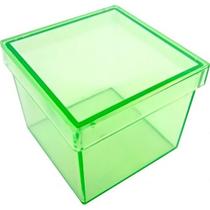 Caixa Acrílica Verde Neon 4cmx4cm - 10 unidades