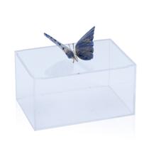 Caixa Acrílico Borboleta Jaspe Azul "G"