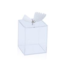 Caixa Acrílico Borboleta Jaspe Branca "M"