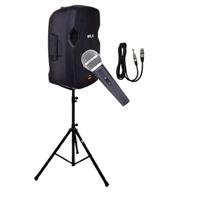 Caixa Acústica WLS S12 Ativa c/ BT + Tripé + Microfone c/fio Caixa Acústica WLS S12 Ativa c/ BT + Tripé + Microfone c/fio