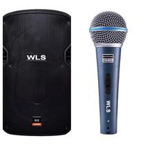Caixa Acústica WLS S12 Ativa com Bluetooth + Microfone M58A Caixa Acústica WLS S12 Ativa com Bluetooth + Microfone M58A