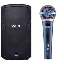 Caixa Acústica WLS S15 Ativa com Bluetooth + Microfone 58A Caixa Acústica WLS S15 Ativa com Bluetooth + Microfone 58A