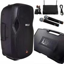 Caixa Acústica Wls S15 Bt Ativa + 2 Microfones Sem Fio Jwl Caixa Acústica Wls S15 Bt Ativa + 2 Microfones Sem Fio Jwl