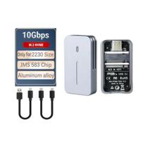 Caixa Adaptadora USB3.1 Gen 2 10Gbps Para SSD M.2 NVMe 2230 2242 Para Chip 583 PCIe Caixa Adaptadora USB3.1 Gen 2 10Gbps Para SSD M.2 NVMe 2230 2242 Para Chip 583 PCIe