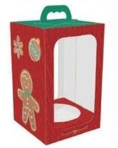 Caixa alca e visor (mini panetone) natal com amor c/ 10 un ideia embalagens