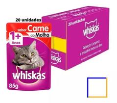 Caixa Alimento Úmido Whiskas Sachê Gatos Carne Ao Molho 85g