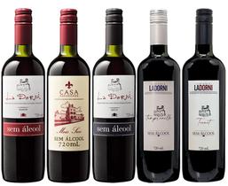 caixa amostras 5 unidades vinho sem álcool - La Dorni