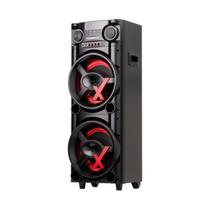 Caixa Amplificada Amvox Aca 1000 Newx 2 Woofers 8 1000w Bluetooth Preta Bivolt Sfm