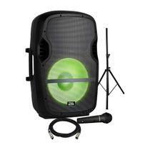 Caixa Amplificada Elevate Lp Usb/sd/bt 15 200w, Acompanha Suporte, Microfone Com Fio, Controle Remoto, Led Caixa Amplificada Elevate Lp Usb/sd/bt 15 200w, Acompanha Suporte, Microfone Com Fio, Controle Remoto, Led