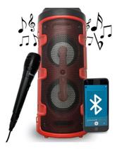 Caixa Amplificada Som Residencial Bluetooth Com Entrada Para Instrumentos Vermelha - FirstOption