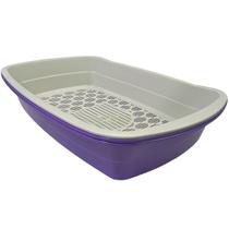Caixa Areia Banheiro Small Lilás Higiênico Sanitário Gato Peneira 2 Bandejas Pequeno Plástico Mec Pet Caixa Areia Banheiro Small Lilás Higiênico Sanitário Gato Peneira 2 Bandejas Pequeno Plástico Mec Pet