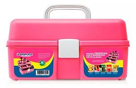 Caixa arqplast rosa duas bandeijas