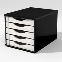 Caixa Arquivo Gaveteiro de Mesa Organizador 5 Gavetas Madeira Mdf