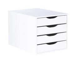 Caixa Arquivo Gaveteiro Em MDF Branco Com 4 Gavetas Brancas Fundas Referência 3336 SOUZA Caixa Arquivo Gaveteiro Em MDF Branco Com 4 Gavetas Brancas Fundas Referência 3336 SOUZA