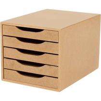 Caixa Arquivo Gaveteiro Em MDF Natural Com 5 Gavetas Cor Natural Referência 3317 SOUZA