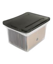 Caixa Arquivo Morto Ordene Largo Empilhável com Tampa Pastas Guardar Documentos Organizadora Papéis