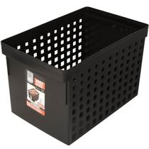 Caixa Arquivo Preto Largo para Pastas Suspensas Office Ordene com Furação 27x42cm Caixa Arquivo Preto Largo para Pastas Suspensas Office Ordene com Furação 27x42cm