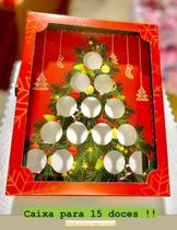 Caixa árvore de natal para 15 doces ou multiuso 50 unidades