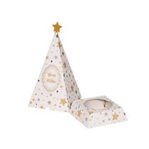 Caixa Arvore Panetone Estrelas Natal 03 Unidades Decora Doces Rizzo Tamanho:250g