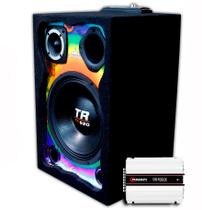Caixa Ativa Colorida Alto Falante Triton + Modulo Taramps 800x4