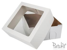 Caixa baixa para bolo cor branca 26x26x12cm com 1 un Patchii Caixa baixa para bolo cor branca 26x26x12cm com 1 un Patchii