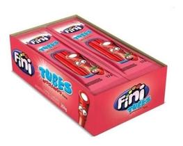 Caixa Bala Gelatina Mini Fini Tube Morango Caixa 12 Unidades