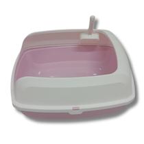 Caixa Bandeja de Areia Para Gato Banheiro Higiênico Pets Rosa