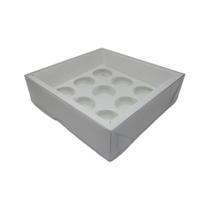 Caixa Base Brigadeiro - Branco - N2 (13cm x13cm x3,5cm) - 5 unidades - Assk -