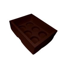 Caixa Base Brigadeiro - Marrom - N1 (9cm x12cm x4cm) - 5 unidades - Assk -