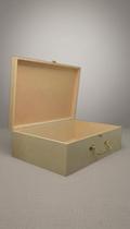Caixa Baú MDF Cru 32x21x11cm com Alça e Fecho Caixa Baú MDF Cru 32x21x11cm com Alça e Fecho