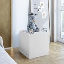 Caixa Baú Organizador Mdf para Brinquedos e Enxoval de Bebê no Quarto Infantil Design Clean - Branco