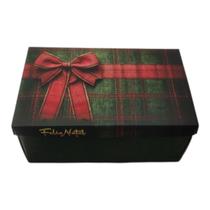 Caixa Baú para Presente de Natal Linho Verde 45X28X20 Quantidade:10