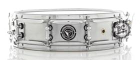 Caixa Bauer Steel Shell 14x3,5 TCM38 Piccolo Mini Tube Lugs, casco Aço cromado e canoas com buchas em brass