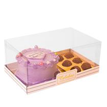 Caixa bento cake celebre p/6 doces c/5 c4595 - ideia