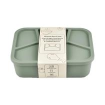 Caixa Bento De Silicone Com Quatro Compartimentos Reutilizável E À Prova De Vazamentos Para