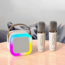 Caixa Bluetooth Infantil Luz Som Karaokê RGB