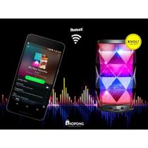 Caixa Bluetooth Portatil Som Led Exbom Galaxia - Branca
