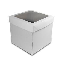 Caixa Bolo Rigida 30x30x20cm Branca Com Visor - 5 Unidades