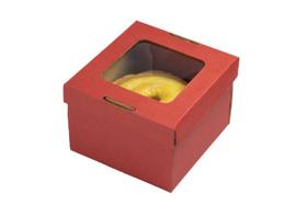 Caixa Bolo Visor Vermelha 21,5x21,5x12cm Melhor Preço E Qualidade