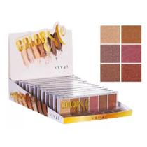 Caixa Box 12 Paleta De Iluminador Color Me Com 6 Cores Vivai