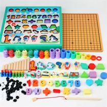 Caixa Box 9 Em 1 Jogos Pedagógicos Infantil Madeira Portátil