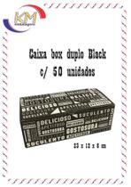 Caixa box duplo black c/ 50 unid - doces, salgados, hamburguer, hot dog (16226)