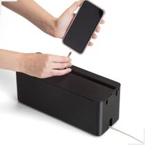Caixa Box Organizadora Esconde Fios Cabos Regua Energia Mesa Escritorio Suporte Celular Preto Arthi Caixa Box Organizadora Esconde Fios Cabos Regua Energia Mesa Escritorio Suporte Celular Preto Arthi