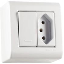 Caixa C/1 Interruptor Simples+Tomada 10A/250V Tramontina Caixa C/1 Interruptor Simples+Tomada 10A/250V Tramontina