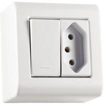 Caixa C/1 Interruptor Simples+Tomada 10A/250V Tramontina