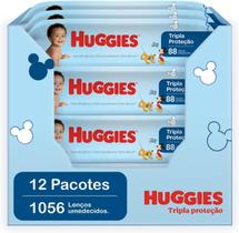 Caixa C/12 Lenços 88 un Umedecidos Huggies Tripla Proteção Higiene Diária Atacado